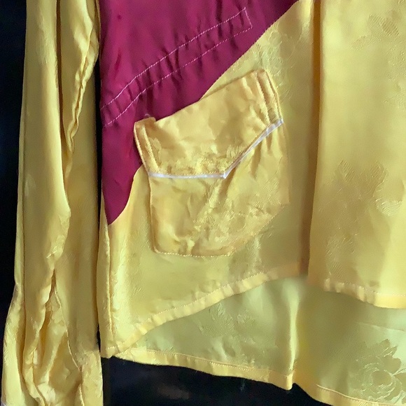 Antique Embroidered Brocade Asian Dragon Shirt - Picture 7 of 9